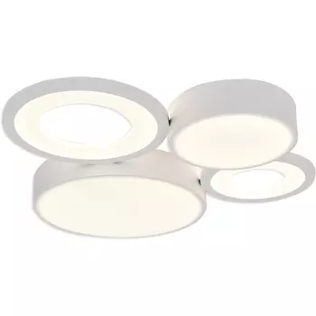 Потолочный светодиодный светильник (ночной режим, таймер) Escada Streamline 10286/4LED 53Вт, с ПДУ, металл/акрил, белый