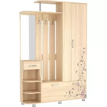 Прихожая Барселона-2 Mebelson (ЛДСП,Зеркало,Пластик/Дуб сонома) арт.PR-0017.1544