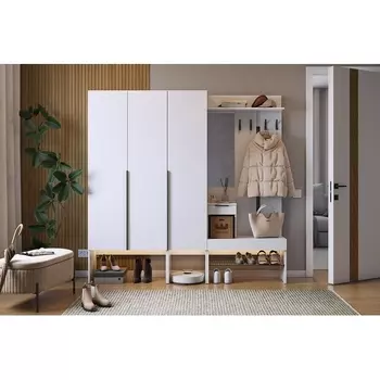 Прихожая "Баско К11" Mebelson (ЛДСП/Светлое дерево) арт.ПК11Баско.2552