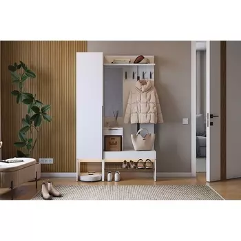 Прихожая "Баско К3" Mebelson (ЛДСП/Светлое дерево) арт.ПК03Баско.2552