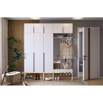 Прихожая "Баско К7" Mebelson (ЛДСП/Светлое дерево) арт.ПК07Баско.2552