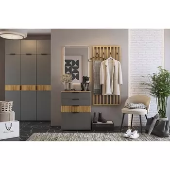 Прихожая "Бери К7", цвет дуб крафт золотой/графит Mebelson (арт.ПК07Бери.2564)