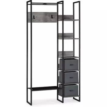 Прихожая Woodville Берли дуб рошелье / черный матовый