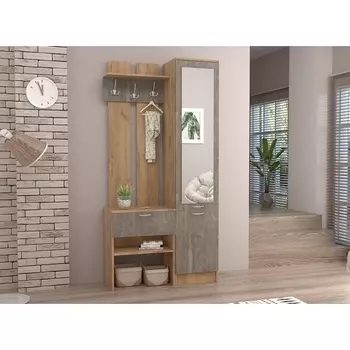 Прихожая Woodville Иннэс-3 дуб крафт золотой / камень темный