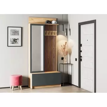 Прихожая Woodville Молд 1000 дуб крафт золотой / серый графит