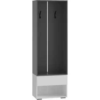 Прихожая Woodville Роут 0,6 м белый / графит арт.615371