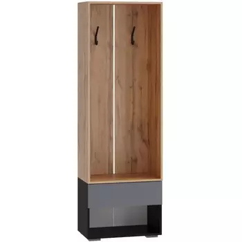 Прихожая Woodville Роут 0,6 м венге / дуб вотан / графит софт арт.615368