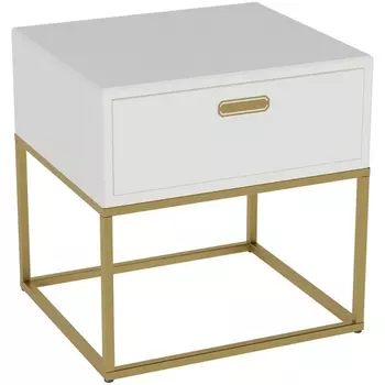 Прикроватная тумба Калифорния Дрим ТП02 ясень браш белый / золото PUSH-OPEN