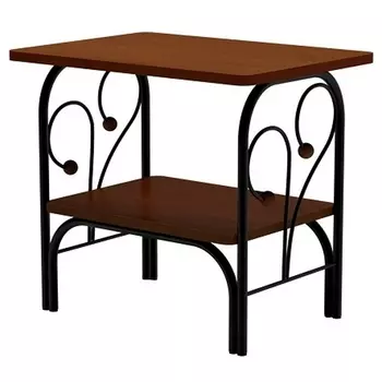 Прикроватная тумба МК-7, ММД 202, Черный/Орех, 100265 Форвард