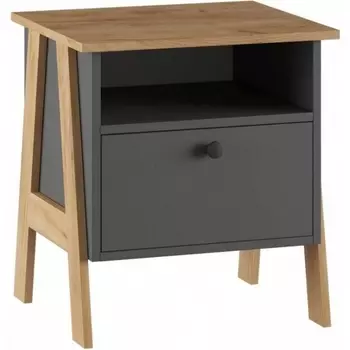 Прикроватная тумба Теодора (Теодора графит / крафт золотой) Woodville арт.587601