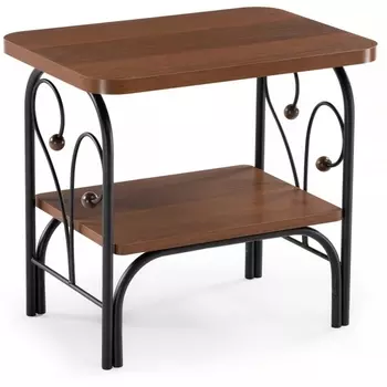 Прикроватная тумба Woodville Клео 2 черная / орех 446217