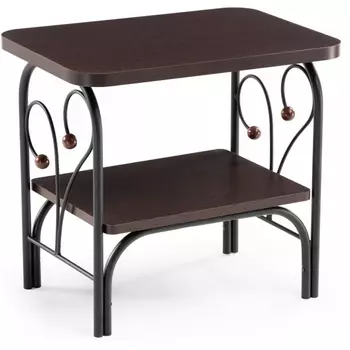 Прикроватная тумба Woodville Клео 2 черная / венге 446218