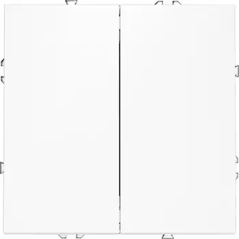 Проходной переключатель двухклавишный (белый матовый) Voltum S70 VLS020302