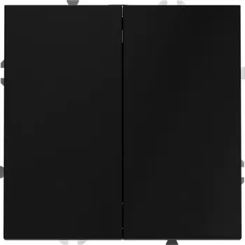 Проходной переключатель двухклавишный (черный матовый) Voltum S70 VLS020308