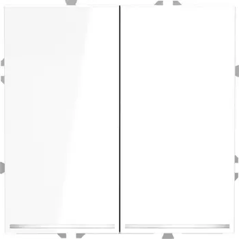 Проходной переключатель двухклавишный с подсветкой (белый глянцевый) Voltum S70 VLS020401