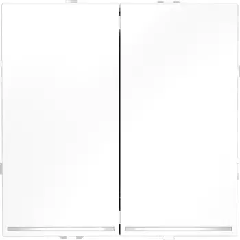 Проходной переключатель двухклавишный с подсветкой (белый матовый) Voltum S70 VLS020402