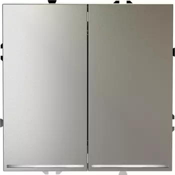 Проходной переключатель двухклавишный с подсветкой (шелк) Voltum S70 VLS020404