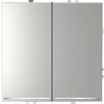 Проходной переключатель двухклавишный с подсветкой (сталь) Voltum S70 VLS020405