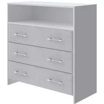 PROxSON Комод Varna (ЛДСП Белая+ткань Белый/Teddy Стальной) 90x40