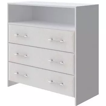 PROxSON Комод Varna (ЛДСП Белая+ткань Белый/Teddy Жемчужный) 90x40