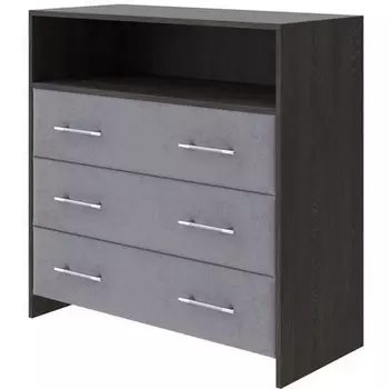 PROxSON Комод Varna (ЛДСП Кантербери+ткань Дуб Кантербери/Teddy Мокрый асфальт) 90x40