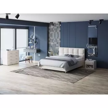 PROxSON Кровать Chessy без основания (Ткань: Рогожка Тетра Молочный) 200x190