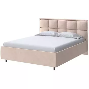 PROxSON Кровать Chessy без основания (Ткань: Велюр Teddy Тауп) 200x200