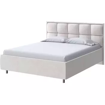 PROxSON Кровать Chessy без основания (Ткань: Велюр Teddy Жемчужный) 200x200