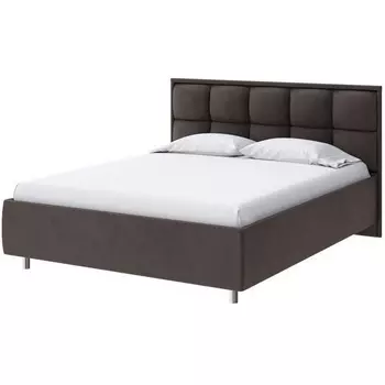 PROxSON Кровать Chessy без основания (Ткань: Велюр Monopoly Горячий шоколад (237)) 200x200