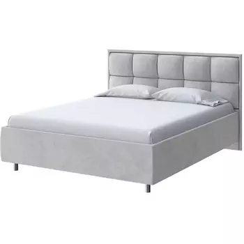 PROxSON Кровать Chessy без основания (Ткань: Велюр Teddy Стальной) 200x200