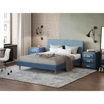 PROxSON Кровать Claro (Ткань: Рогожка Тетра Голубой) 160x200