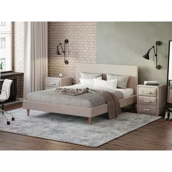 PROxSON Кровать Claro (Ткань: Велюр Monopoly Миндаль (111)) 160x200