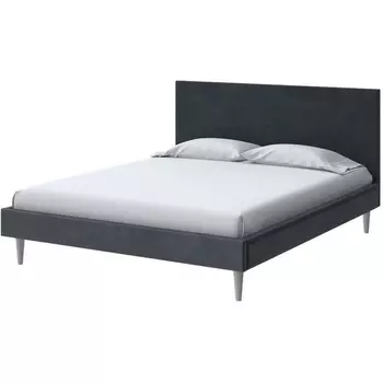 PROxSON Кровать Claro (Ткань: Велюр Teddy Древесный уголь) 160x200