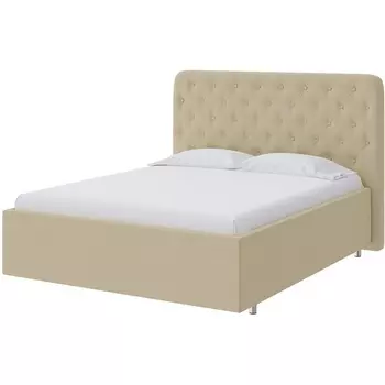 PROxSON Кровать Classic Large (Ткань: Велюр Forest 4 Бежевый) 200x200