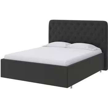 PROxSON Кровать Classic Large (Ткань: Велюр Forest 520 Темно-серый) 200x200