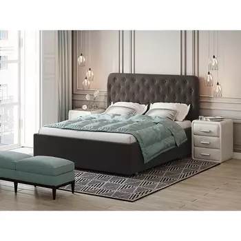 PROxSON Кровать Classic Large (Ткань: Велюр Forest 16 Коричневый) 200x200