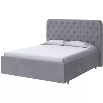 PROxSON Кровать Classic Large (Ткань: Велюр Teddy Мокрый асфальт) 200x200