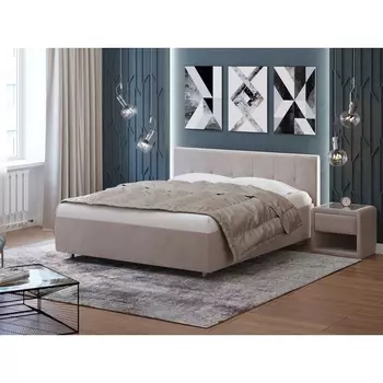 PROxSON Кровать Diamo без основания (Ткань: Велюр Monopoly Миндаль (111)) 200x200