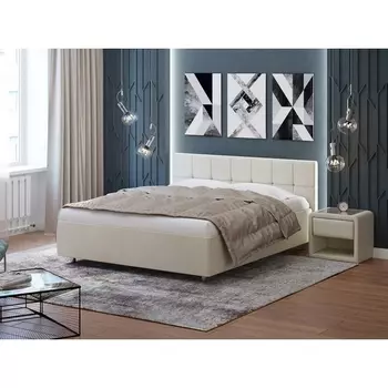 PROxSON Кровать Diamo без основания (Ткань: Велюр Ultra Песочный) 200x190