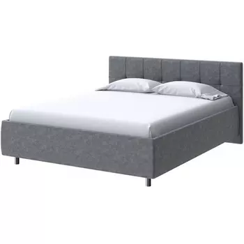 PROxSON Кровать Diamo без основания (Ткань: Велюр Gratta 4 Серый космос) 200x200