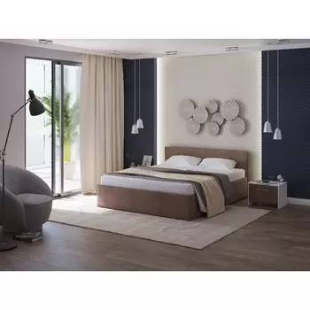 PROxSON Кровать Domo Plus (Ткань: Велюр Monopoly Горячий шоколад (237)) 180x200