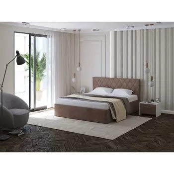 PROxSON Кровать Fresco Plus (Ткань: Велюр Monopoly Горячий шоколад (237)) 180x200