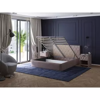 PROxSON Кровать Fresco с бельевым ящиком (Ткань: Велюр Monopoly Капучино (297)) 180x200