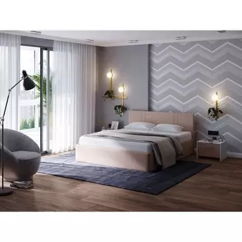 PROxSON Кровать Helix Plus (Ткань: Рогожка Savana Camel (бежевый)) 180x200