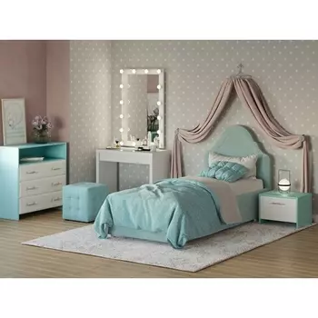 PROxSON Кровать Эльза (Ткань: Велюр Monopoly Мятный лёд (670)) 90x200