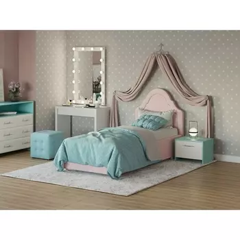 PROxSON Кровать Эльза (Ткань: Велюр Ultra Розовый мусс) 90x200