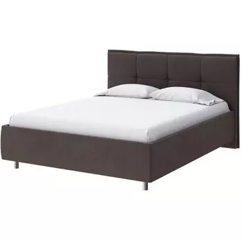 PROxSON Кровать Lino без основания (Ткань: Велюр Monopoly Горячий шоколад (237)) 200x200