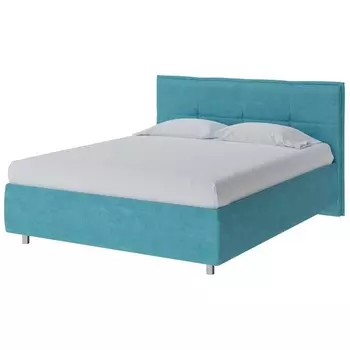 PROxSON Кровать Lino без основания (Ткань: Велюр Лофти Лазурь) 200x200