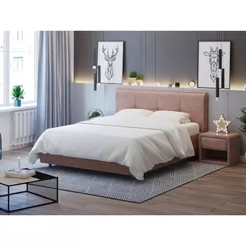 PROxSON Кровать Lino без основания (Ткань: Велюр Лофти Мокко) 200x200