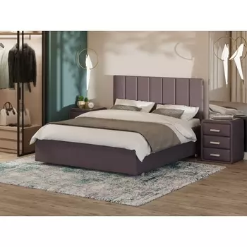 PROxSON Кровать Modern Large (Ткань: Рогожка Тетра Слива) 200x200